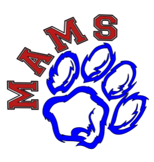 clipart of a panther paw with M A M S curved around the top clipart of a panther paw with M A M S curved around the top