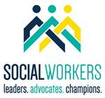 clipart social workers: leaders, advocates, champions-- logo  