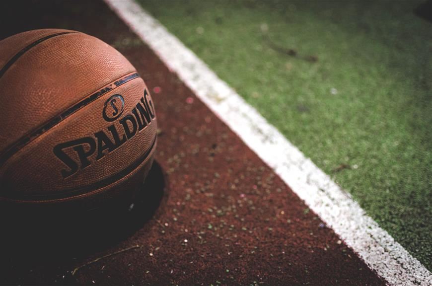 Basketball on track and football field