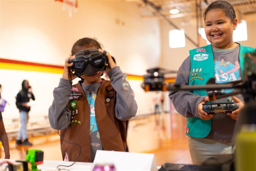 Image of students in a STEM environment